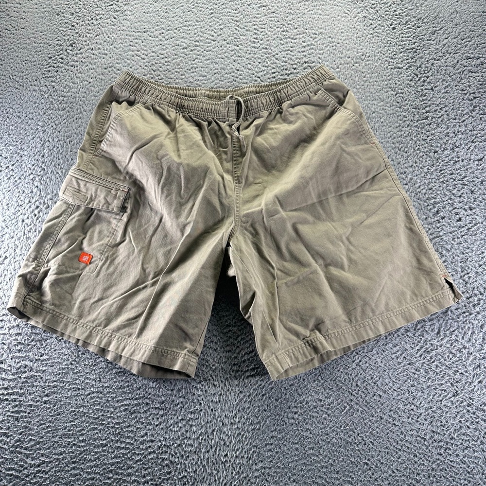 Vintage Nike Shorts Men XL Brown Cotton Cargo Workwear Utility Travel Drawstring